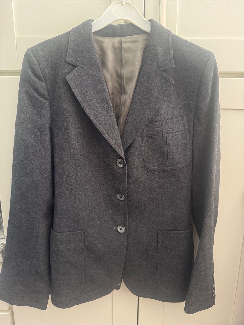 Vintage Eric Sande Classic Dark Gray Wool Blazer